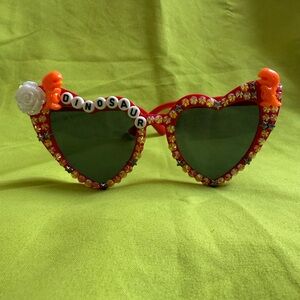 Custom Rhinestone Beaded Sunglasses Ke$ha Bling Shades DINOSAUR for concert tour